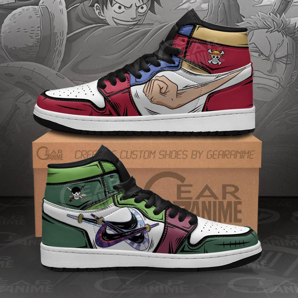 Zoro & Luffy Sneakers Gomu Gomu and Santoryu One Piece Anime Shoes - 1 - MyAnimeShoes