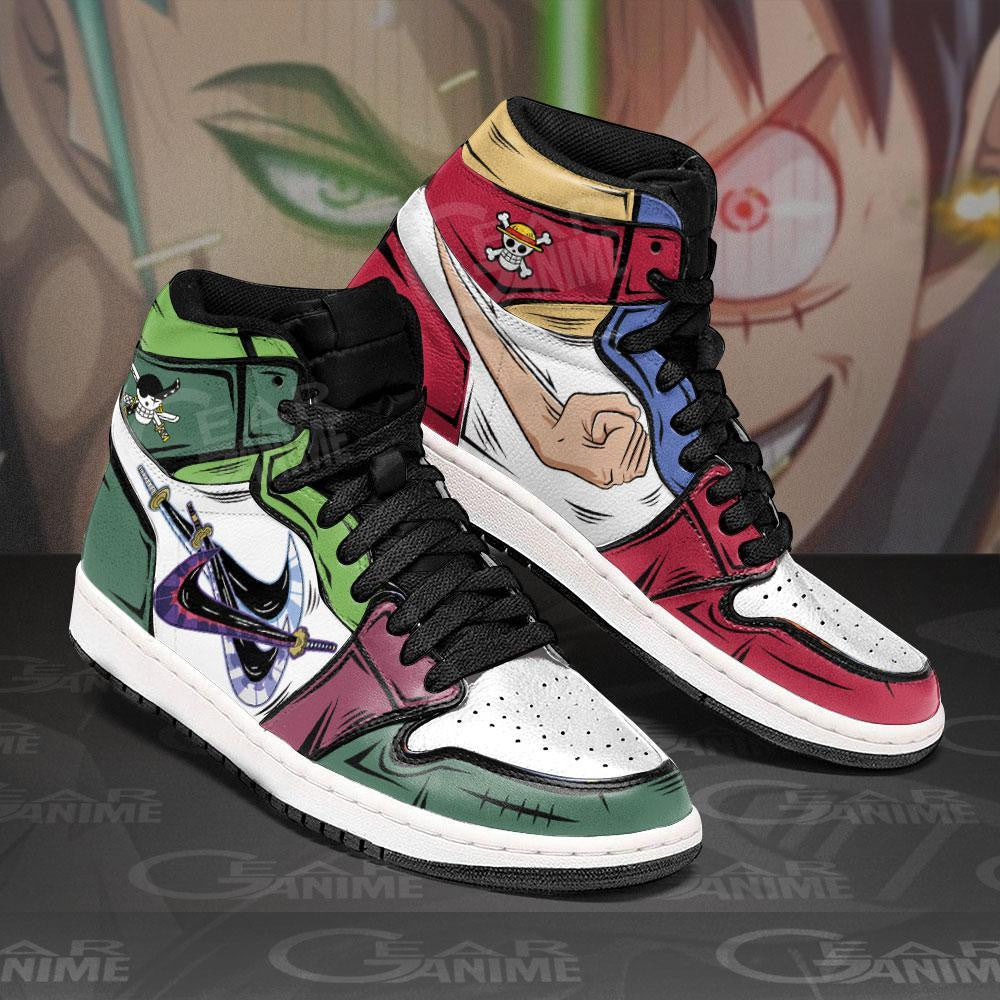 Zoro & Luffy Sneakers Gomu Gomu and Santoryu One Piece Anime Shoes - 2 - MyAnimeShoes
