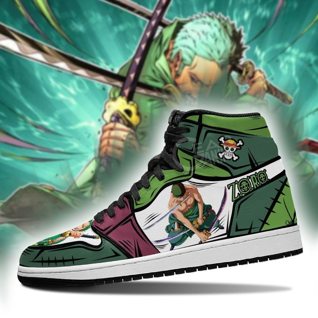 Zoro Sneakers Custom Anime One Piece Shoes - 3 - MyAnimeShoes