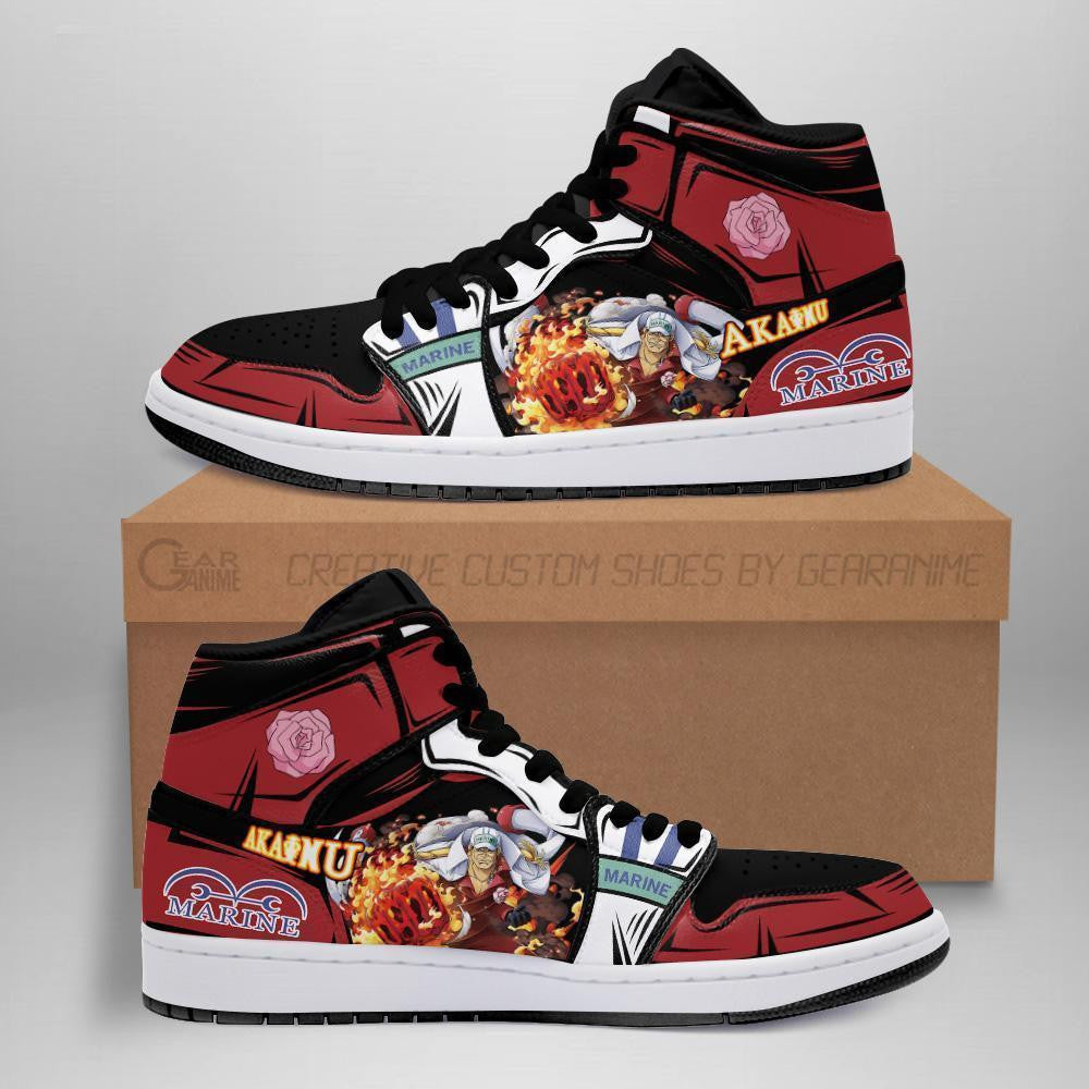 Admiral Sakazuki Akainu Sneakers Custom Anime One Piece Shoes - 1 - MyAnimeShoes