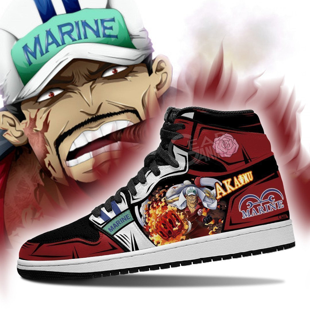Admiral Sakazuki Akainu Sneakers Custom Anime One Piece Shoes - 3 - MyAnimeShoes