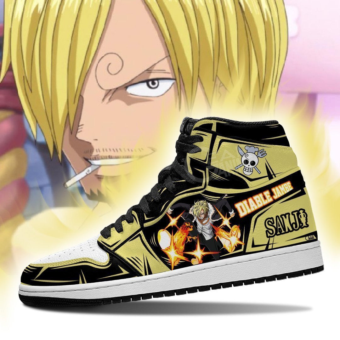 Vinsmoke Sanji Sneakers Diable Jambe Custom Anime One Piece Shoes - 3 - MyAnimeShoes