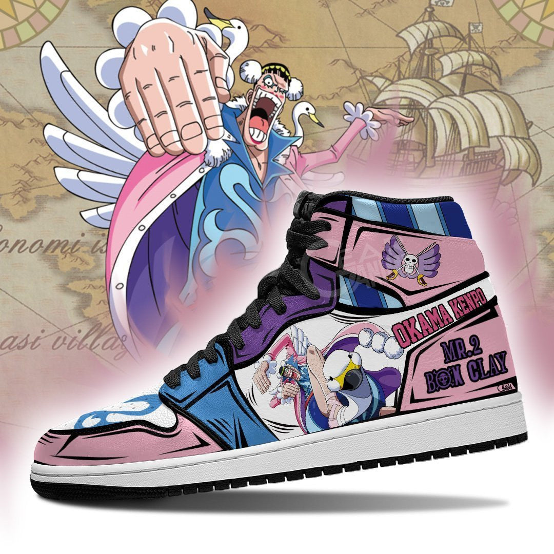 Mr 2 Bon Clay Sneakers Okama Kenpo Custom Anime One Piece Shoes - 3 - MyAnimeShoes