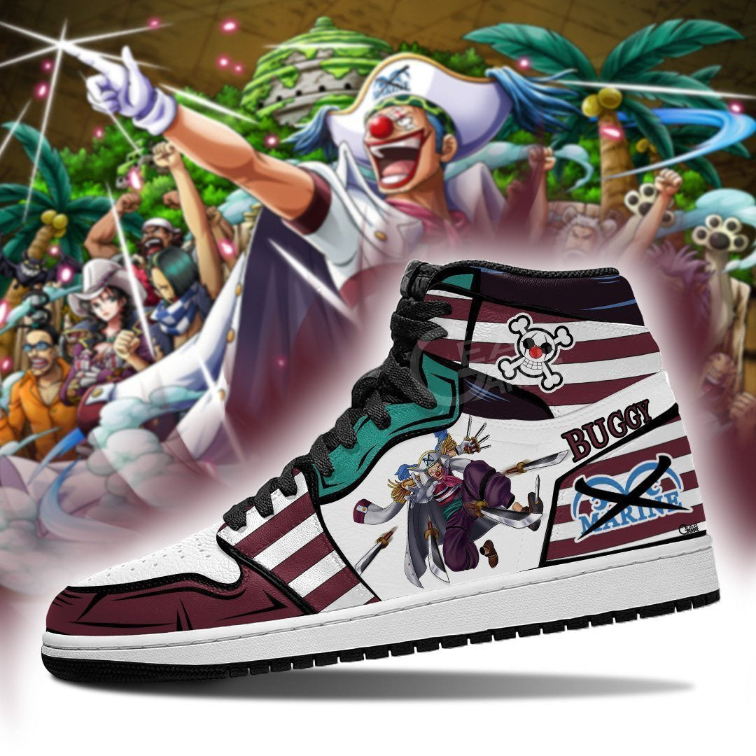 Captain Buggy Sneakers Custom Anime One Piece Shoes - 3 - MyAnimeShoes