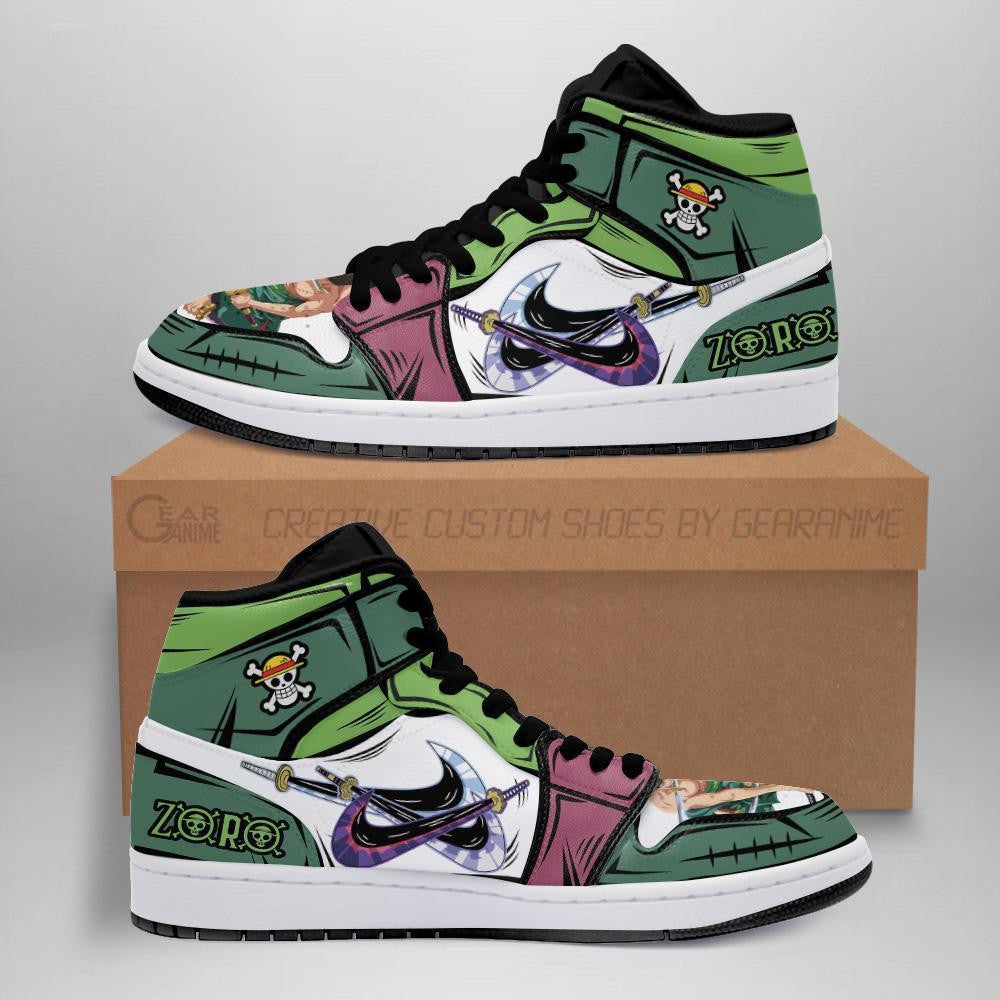 Zoro Swords Sneakers Santoryu Custom Anime One Piece Shoes - 2 - MyAnimeShoes
