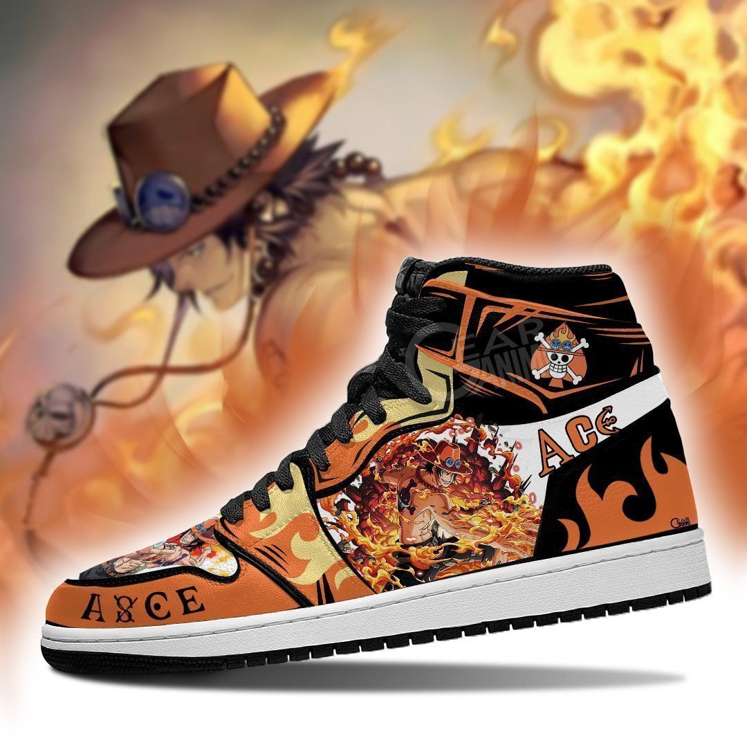 Portgas D. Ace Sneakers Custom Anime One Piece Shoes - 3 - MyAnimeShoes
