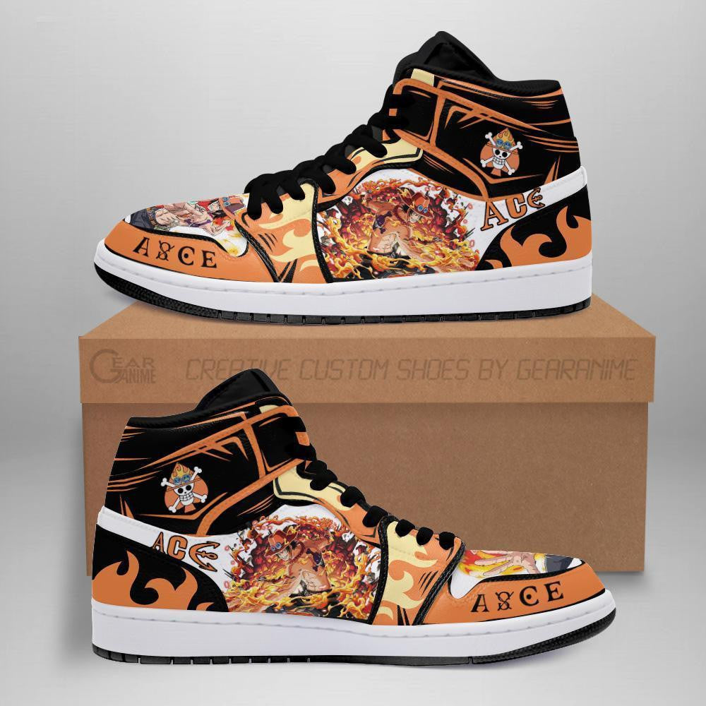 Portgas D. Ace Sneakers Custom Anime One Piece Shoes - 1 - MyAnimeShoes