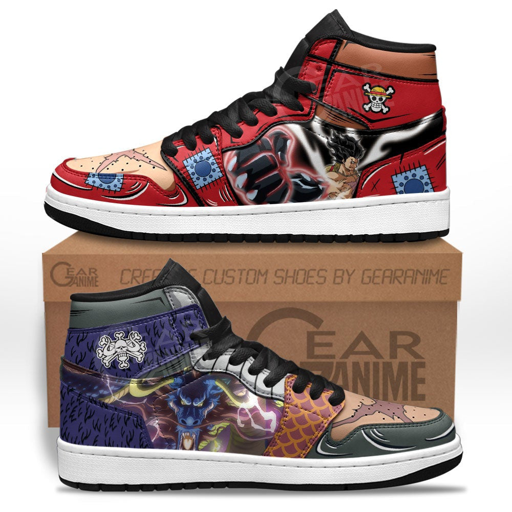 Luffy and Kaido Sneakers Custom One Piece Anime Shoes - 1 - MyAnimeShoes