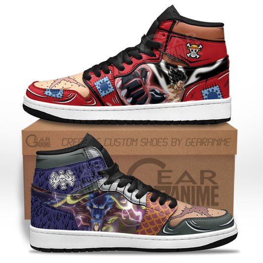 Luffy and Kaido Sneakers Custom One Piece Anime Shoes - 1 - MyAnimeShoes