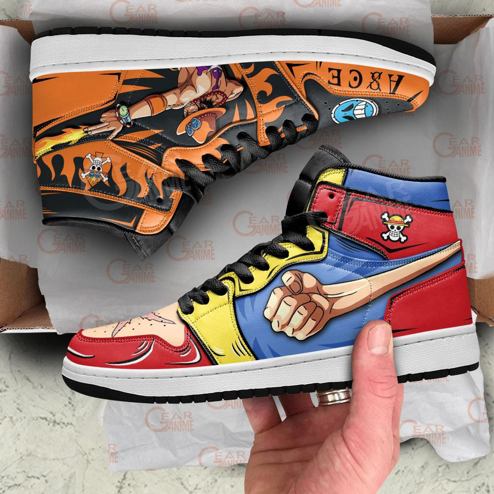 Luffy And Ace Sneakers Custom Anime One Piece Shoes - 2 - MyAnimeShoes