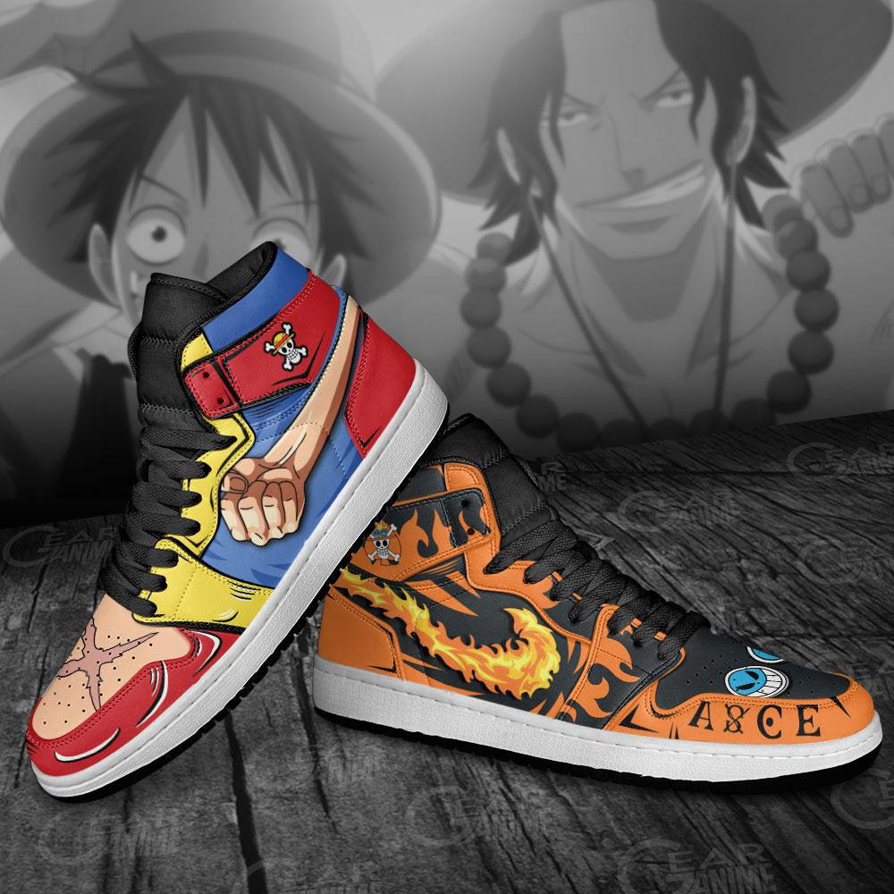 Luffy And Ace Sneakers Custom Anime One Piece Shoes - 4 - MyAnimeShoes
