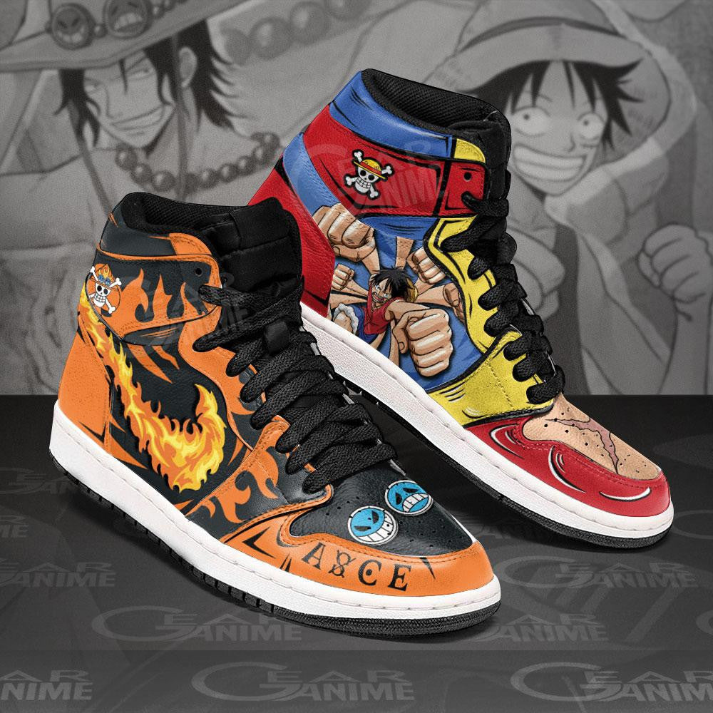 Luffy And Ace Sneakers Custom Anime One Piece Shoes - 3 - MyAnimeShoes