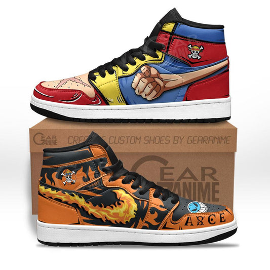 Luffy And Ace Sneakers Custom Anime One Piece Shoes - 1 - MyAnimeShoes