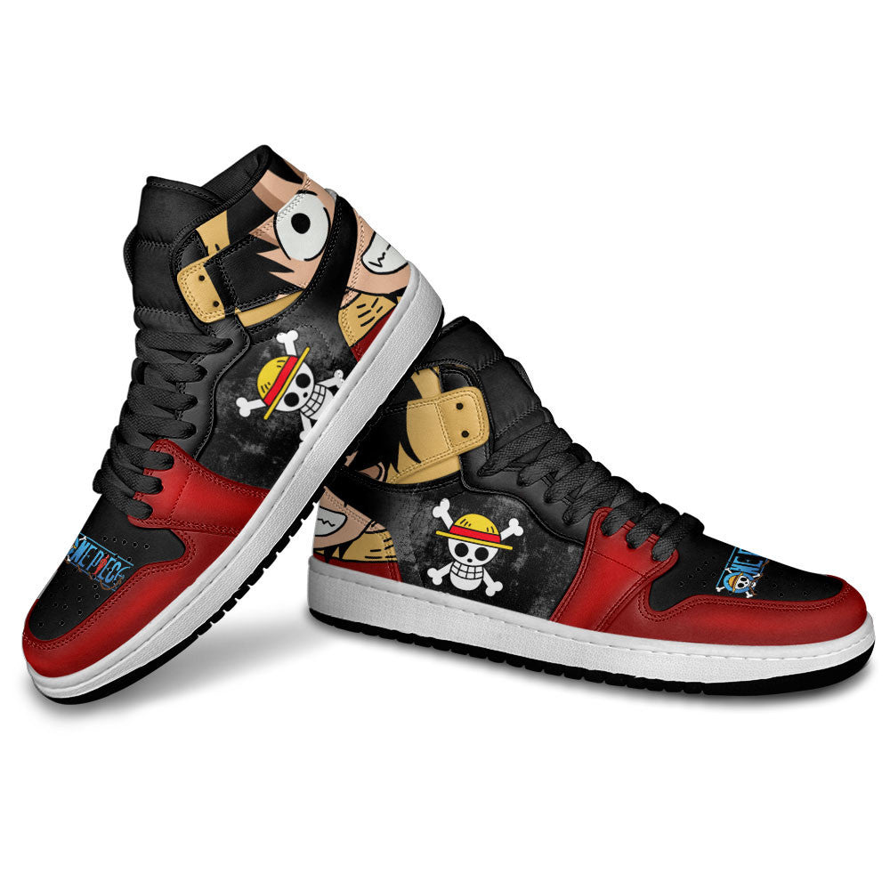 Luffy J1s Sneakers Custom Straw Hat Jolly Roger