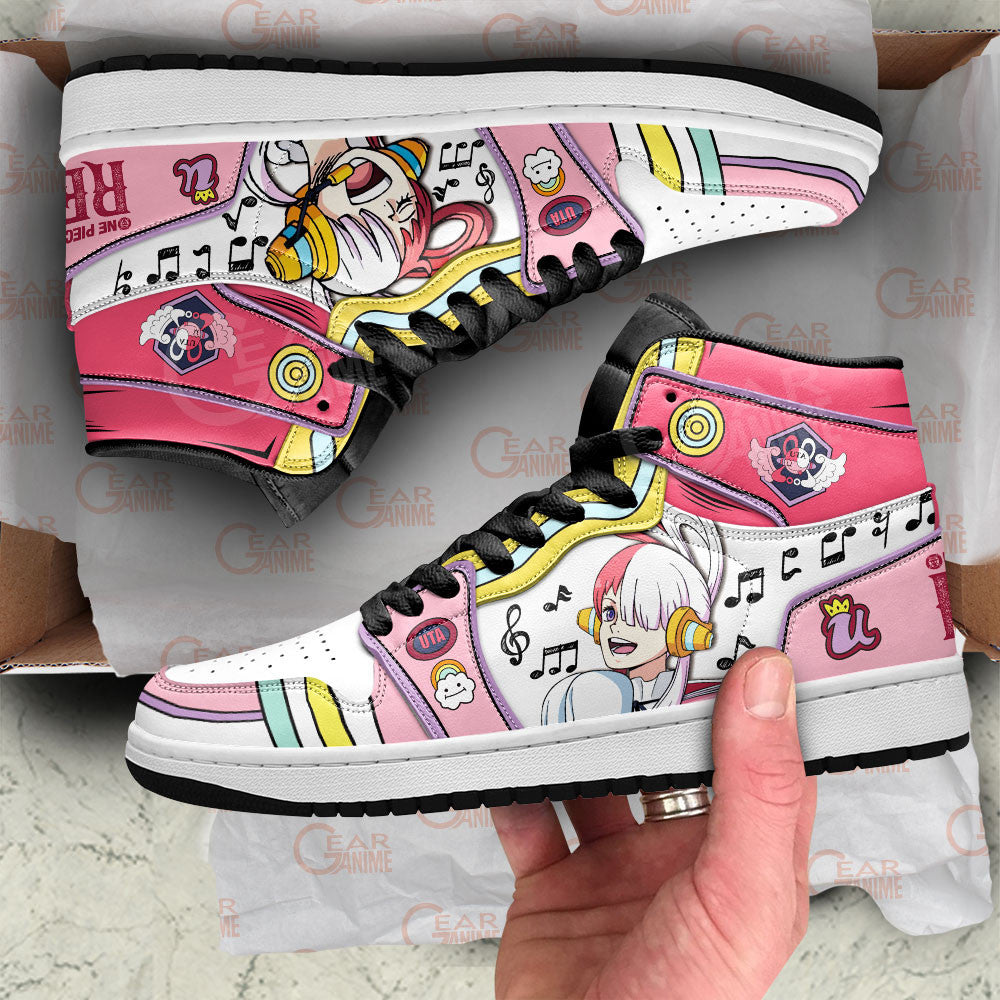 Uta Sneakers One Piece Red Custom Anime Shoes Gear Anime