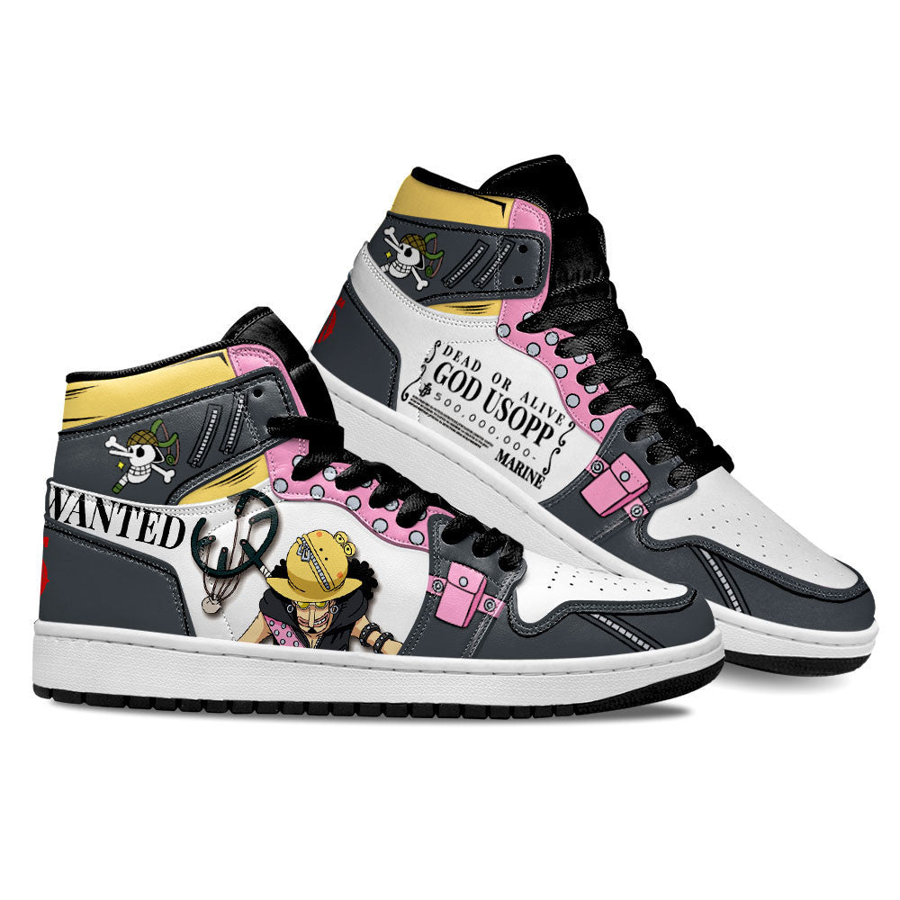 Usopp Sneakers One Piece Red Custom Anime Shoes Gear Anime