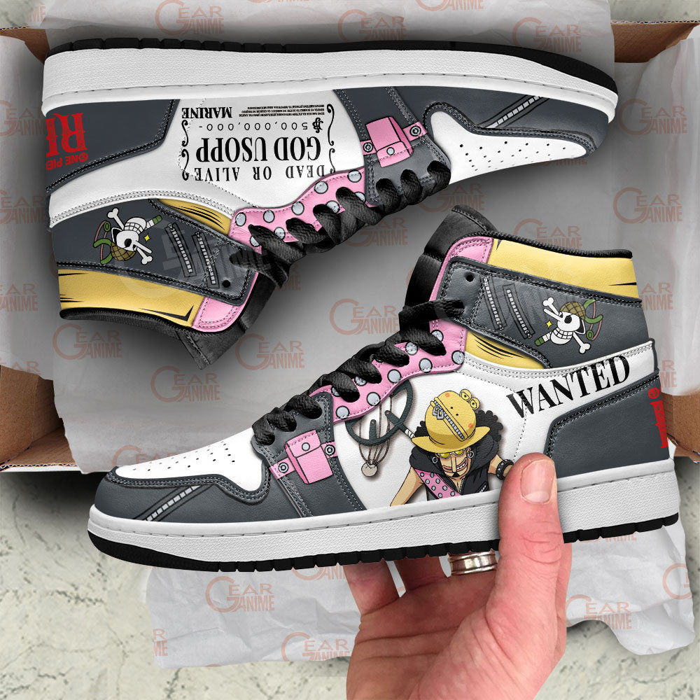 Usopp Sneakers One Piece Red Custom Anime Shoes Gear Anime
