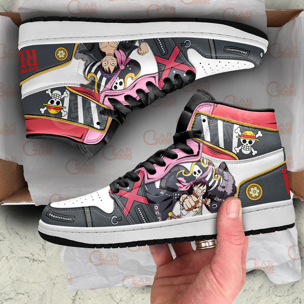 Luffy Sneakers One Piece Red Custom Anime Shoes Gear Anime