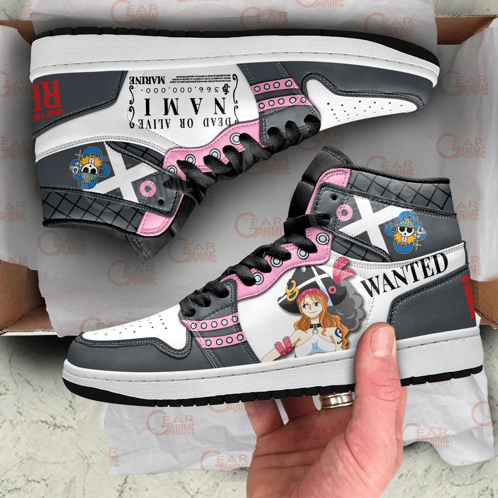 Nami Sneakers One Piece Red Custom Anime Shoes Gear Anime