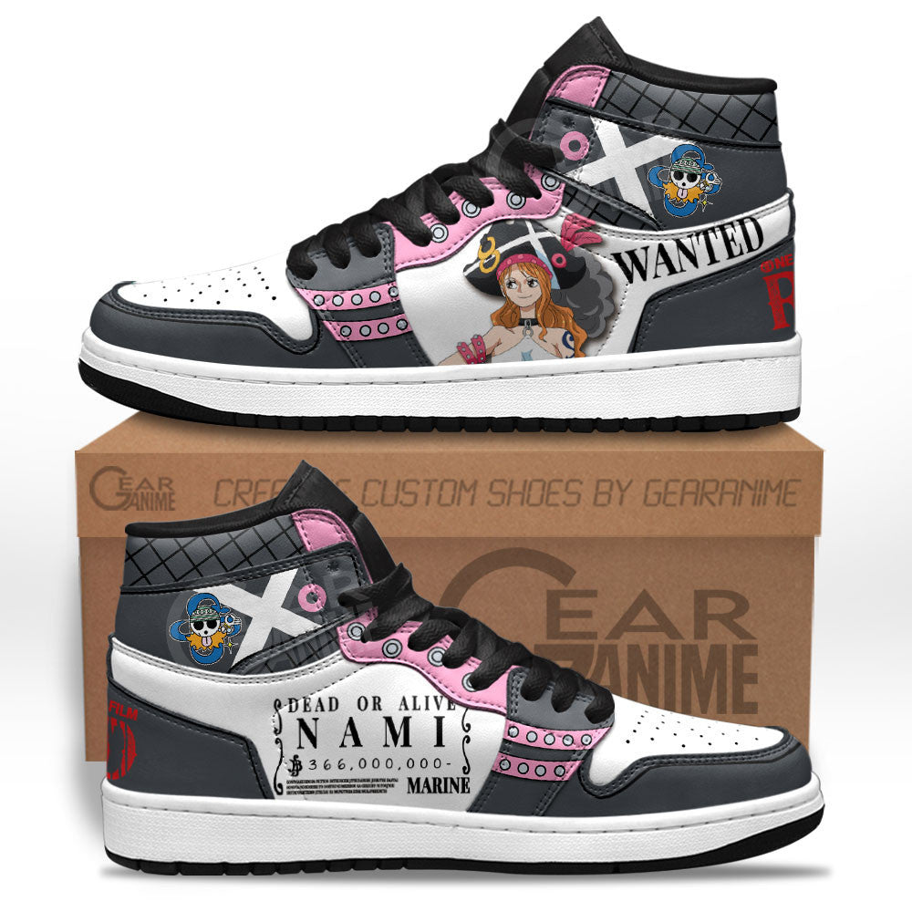 Nami Sneakers One Piece Red Custom Anime Shoes Gear Anime