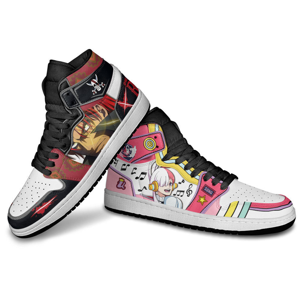 Shanks and Uta Sneakers One Piece Red Custom Anime Shoes Gear Anime
