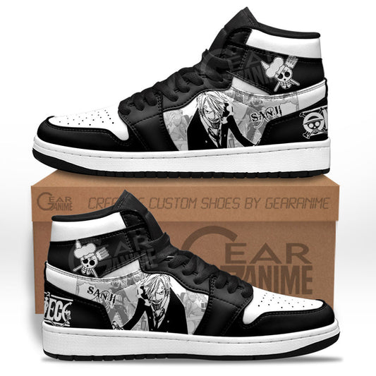 Sanji Sneakers Custom One Piece Shoes Manga Style for OtakuGear Anime