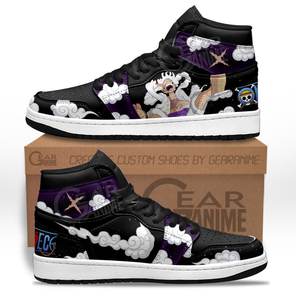 Luffy Gear 5 White Sneakers One Piece Custom Anime Shoes Gear Anime