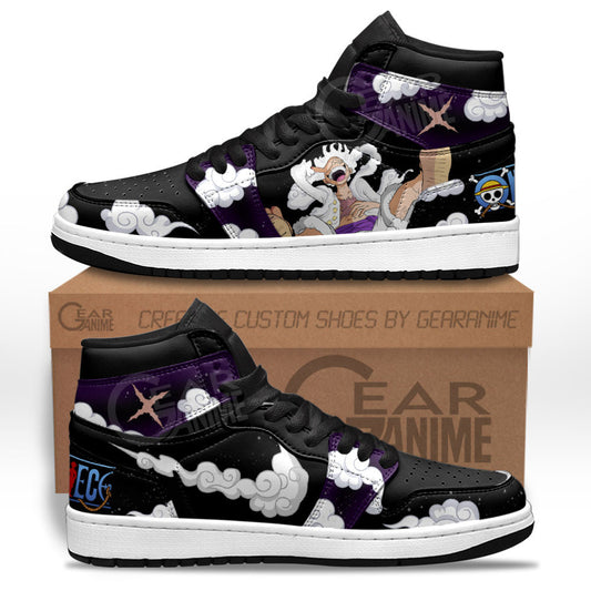Luffy Gear 5 White Sneakers One Piece Custom Anime Shoes Gear Anime