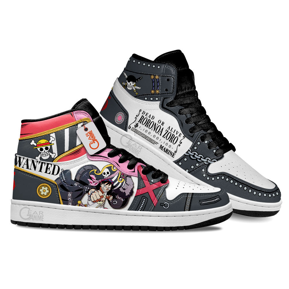 Luffy and Zoro Red J1-Sneakers Custom Shoes MN1008 Gear Anime