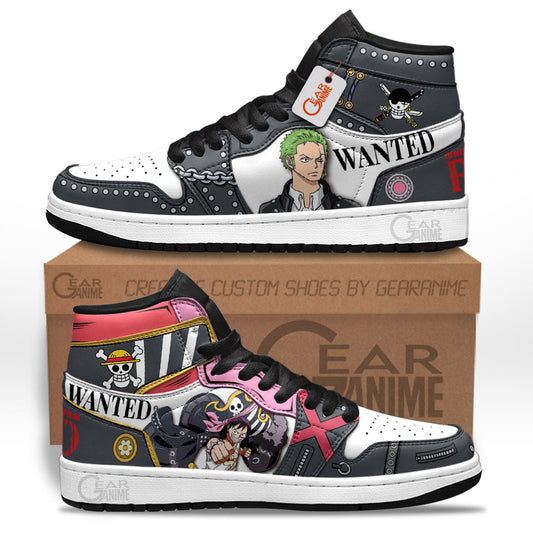 Luffy and Zoro Red J1-Sneakers Custom Shoes MN1008 Gear Anime