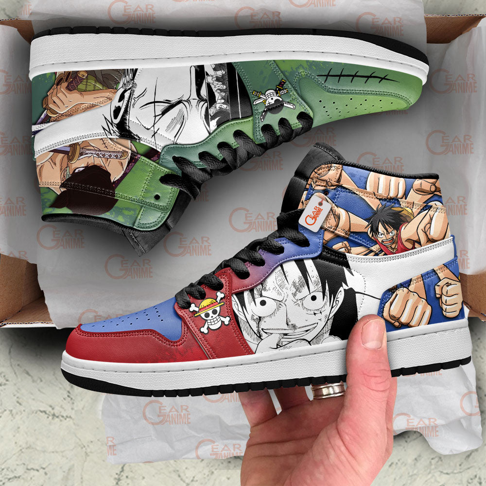Luffy and Zoro J1-Sneakers Custom Shoes MyAnimeShoes.com