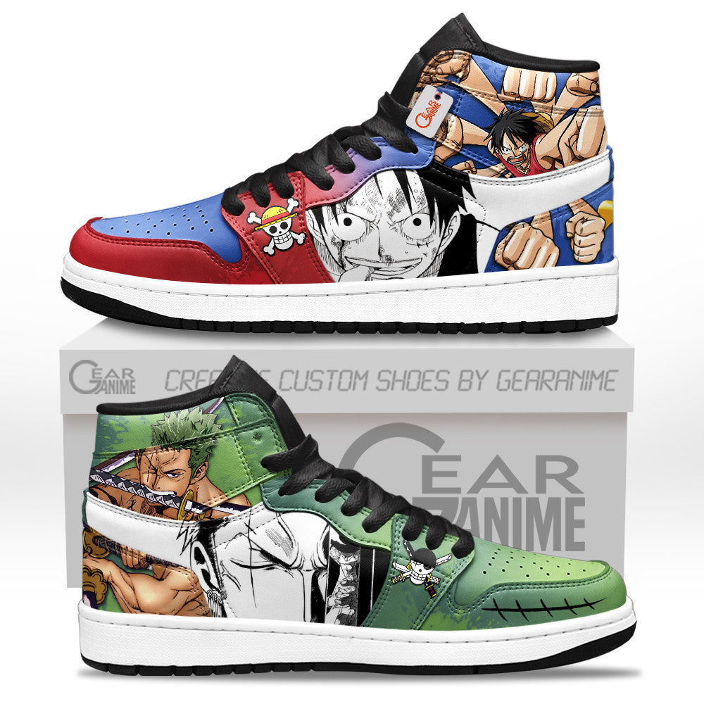 Luffy and Zoro J1-Sneakers Custom Shoes MyAnimeShoes.com