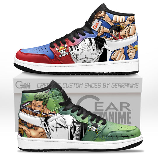 Luffy and Zoro J1-Sneakers Custom Shoes MyAnimeShoes.com