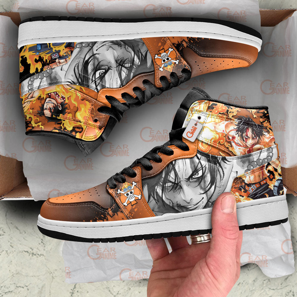 Portgas D. Ace J1-Sneakers Custom Shoes MyAnimeShoes.com