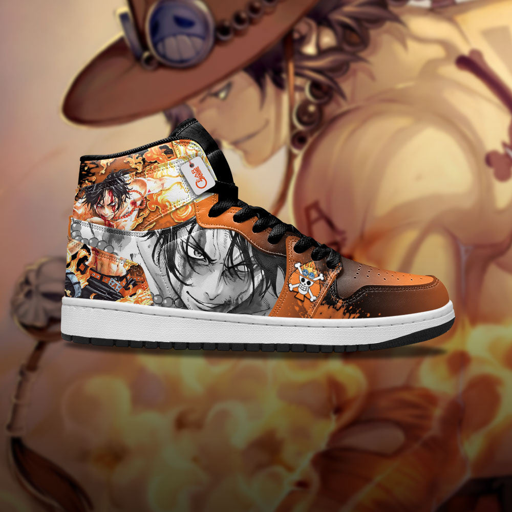 Portgas D. Ace J1-Sneakers Custom Shoes MyAnimeShoes.com