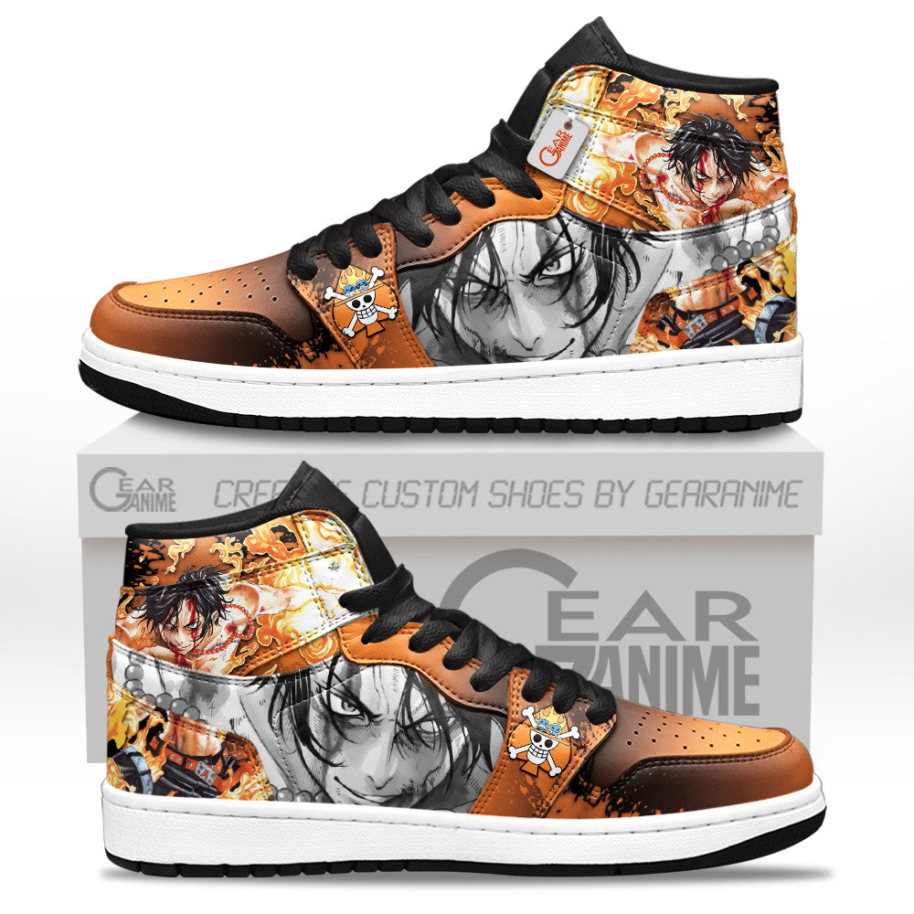 Portgas D. Ace J1-Sneakers Custom Shoes MyAnimeShoes.com