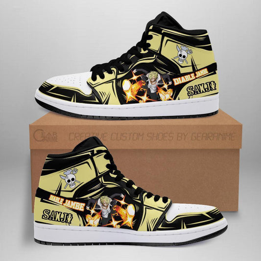 Vinsmoke Sanji Sneakers Diable Jambe Custom Anime One Piece Shoes - 1 - MyAnimeShoes