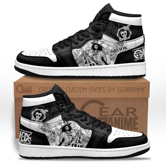 Brook Sneakers Custom One Piece Shoes Manga Style for OtakuGear Anime