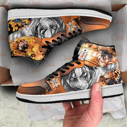 Portgas D. Ace J1-Sneakers Custom Shoes MyAnimeShoes.com